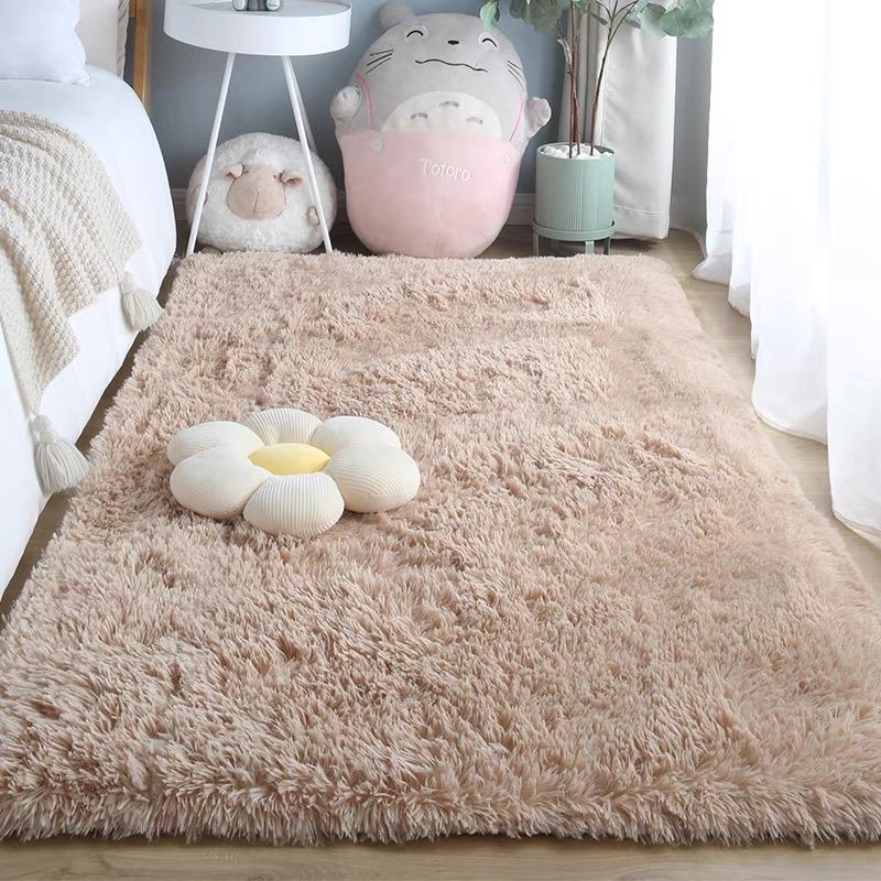 Solid Color Plush Carpet Children'S Bedroom Soft Fluffy Mat Living Room Baby Room Nursery Playroom Decorated Area Carpet