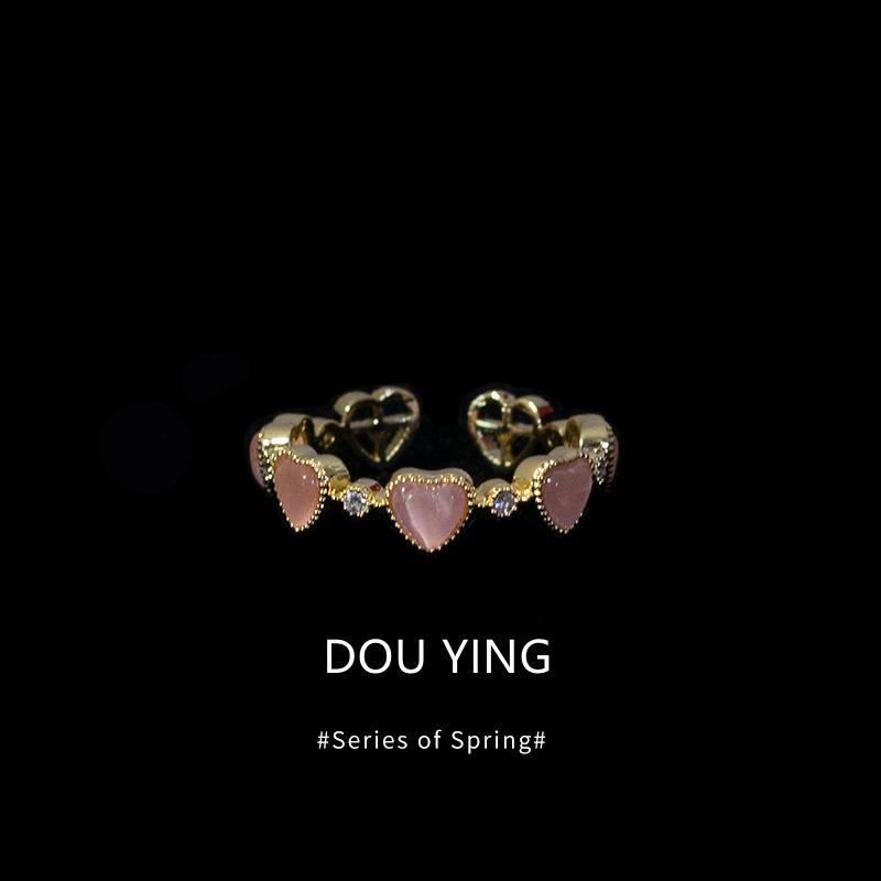 

And Fashionable Versatile Adjustable Finger Ring With Cat Eye Stone Perfect For Summer