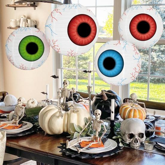 Halloween Eyeball Lantern Hanging Paper Lantern Decoration Large Scary Eye Indoor Outdoor Decor for Haunted House Themed Party Supplies