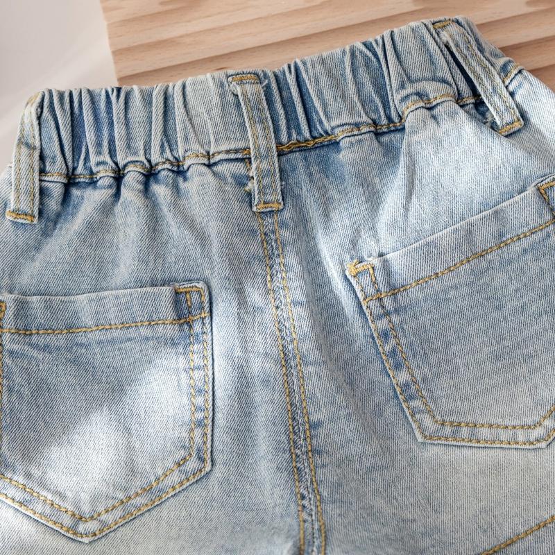 Girls' Short Denim Pants Summer Fashionable Style Children Jeans Pants Children's Korean Version Clothing