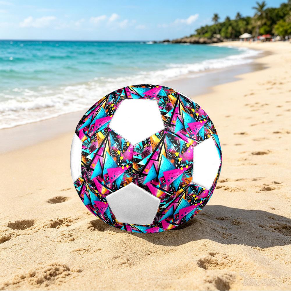 1pc Neon Triangle Lightweight PVC Training Soccer Ball, Size 5, Suitable for Indoor and Outdoor TrainingGift y60312