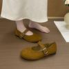 Cute Mary Jane Shoes 2025 Autumn New French Gentle Fairy Suede One-pedal Lazy Bag Head Single Shoes