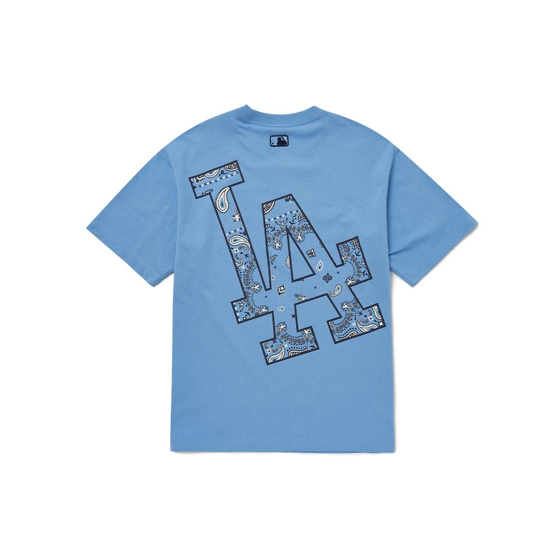 MLB T Shirt Unisex Light Blue Korean Style 3ATSI0124-07BLL XXL