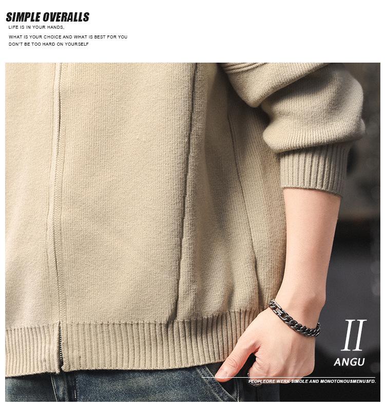 Men's Heavy-Duty Casual Zipper Knit Cardigan Sweater
