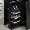 4 Tier Multi-Functional pull-out Shoe Cabinet Suitable for Entryway and corridors Adjustable Height Retractable Metal Stackable
