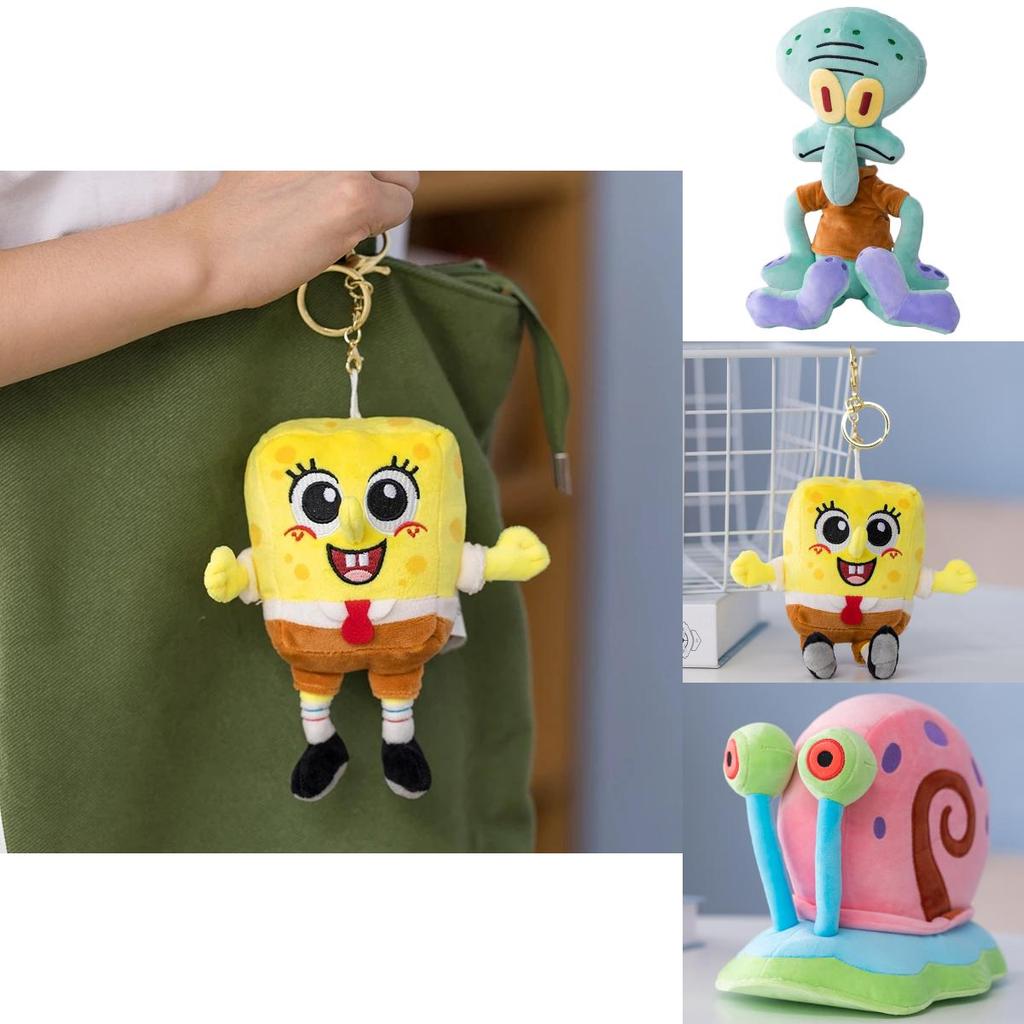 Super Soft Spongebob Patrick Star Squidward Plush Toy Pendant For Kids Girls Cute Kawaii Stuffed Doll Gift