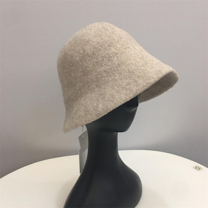 Solid Color Cloche Hat Basin Hat Wool Fisherman Hat for Chilly Outdoor Activitie