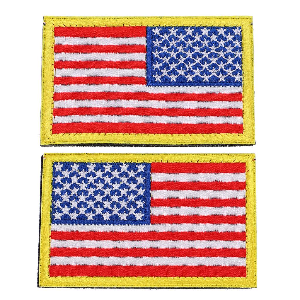 2Pcs American Flag Embroidered Military Patches Decorative Clothing Stickers for Hats Shirts Backpacks American Flag Patch