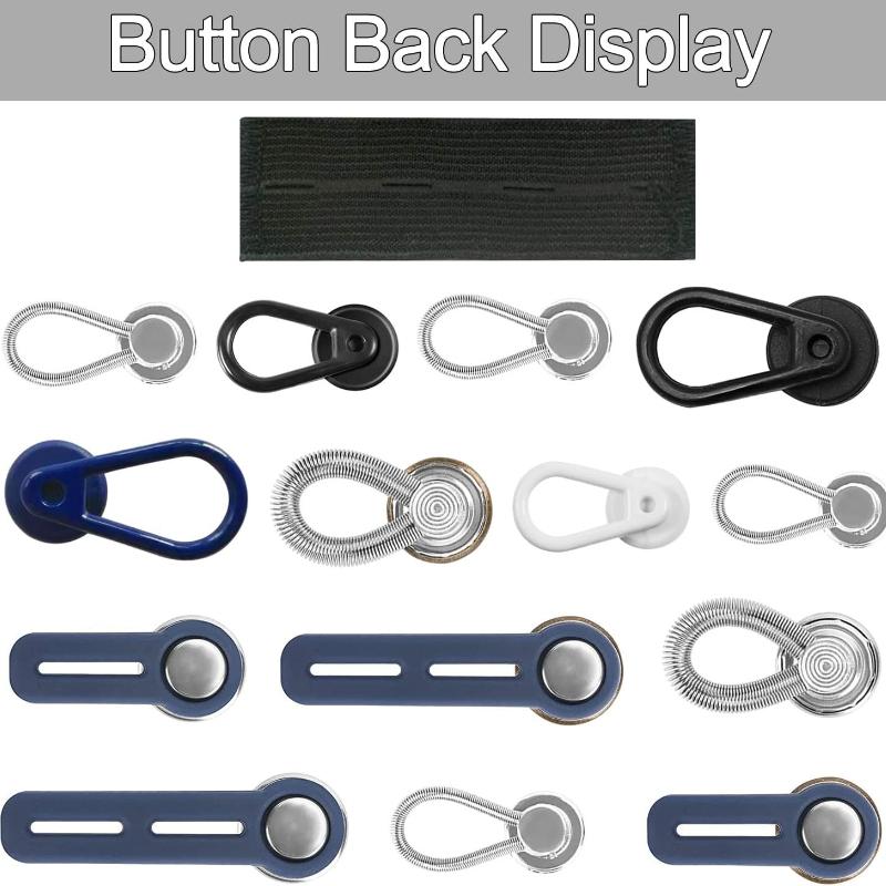 24 Pcs Extender Button Set, Flexible Adjustable Elastic Waist Extender Button, Invisible Collar Neck Extenders, No-Sew Extend Buttons for Women and
