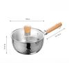 Yukihira Pan Stainless Steel Yukihira Saucepan with Lid Yukihira Pot with Hook Japanese Milk Pot Sauce Pot Cooking Pot