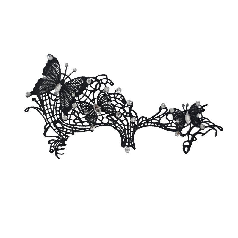 Anna Princess Lace Eye Mask With Rhinestones For Costume Party And Halloween Decor