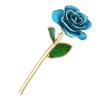 Rose mit langem Stiel, getaucht in 24 Karat Gold, in Geschenkbox mit Ständer (Hellblaue Rose mit Ständer)