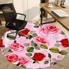 1 Stück Rundteppich mit Rosenmuster für das Büro, rutschfest, weich und langlebig, Büroteppich für die Innendekoration, perfekt für das Büro, schöne Dekoration yy26032308