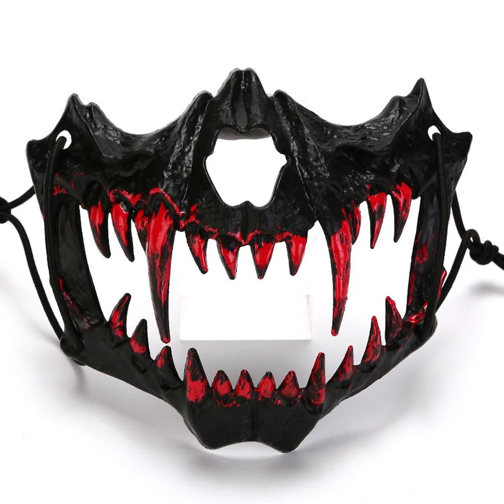 

Men s Halloween Blood Half-Face Mask Horror Skeleton Dragon Tiger Wolf Carnival Party Cosplay Prop Men s Halloween Costume