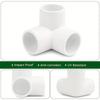6Pcs White Black Plastic Pipe Connector PVC Fitting 3 Way Elbow Connector for Building Furniture Greenhouse Shed Pipe Fittings