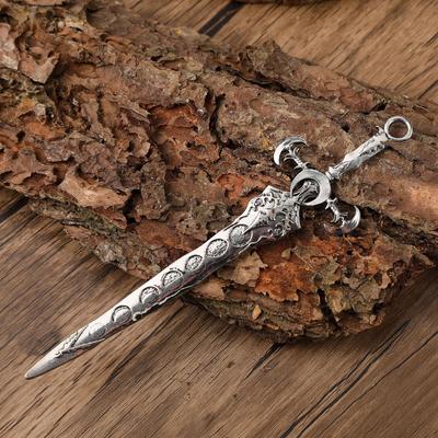 Punk Personality Retro Viking Sun Moon Sword Women's Hair Hairpin Niche Fashion Daily Hair Hairpin Ancient Style Clothing Match
