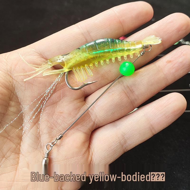 9cm Soft Bait Shrimp Rig with Wire and Hook for Sea Fishing, 6g