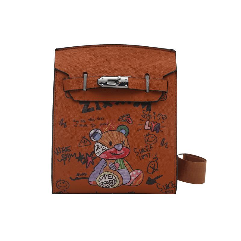 Fashion Cartoon Pattern Women's Bag Mobile Phone Bag 2025 New Crossbody Shoulder Trend Bag Small Square Bag