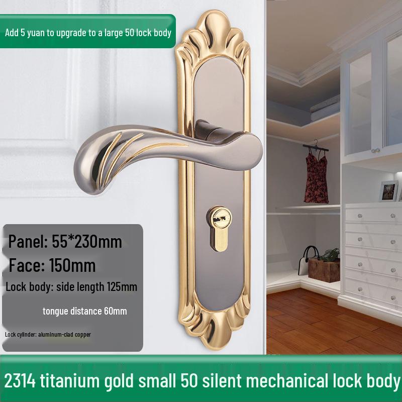 Univerzální magnetický černý vnitřní zámek kliky dveří pro dřevěné dveře ložnice