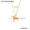 18k Gold-Plated European Style Animal Pendant Necklace – Titanium Steel, Versatile, Fashion Jewelry for Women.