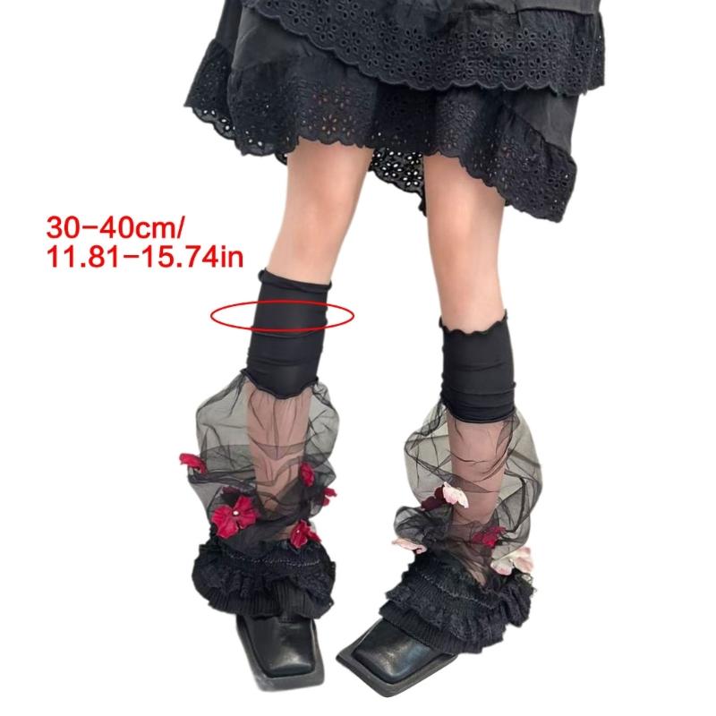 Fashionable Kids Leg Warmer Transparent Sweet Design Breathable Nylon Comfortable For Daily Use And Parties