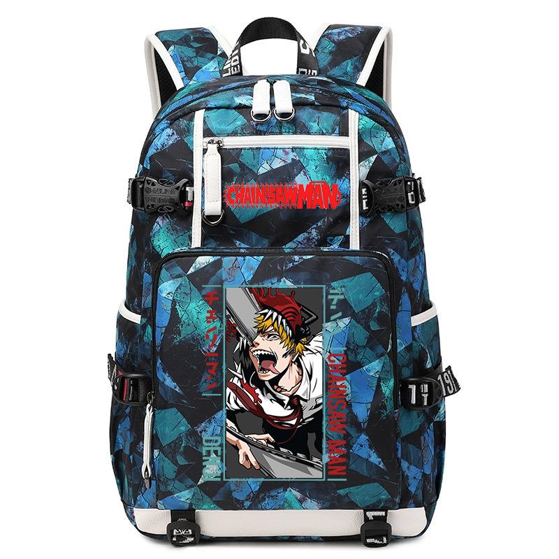 Kettingzaag Anime Print Student Rugzak Grote Capaciteit Casual Schooltas voor Kinderen Tieners