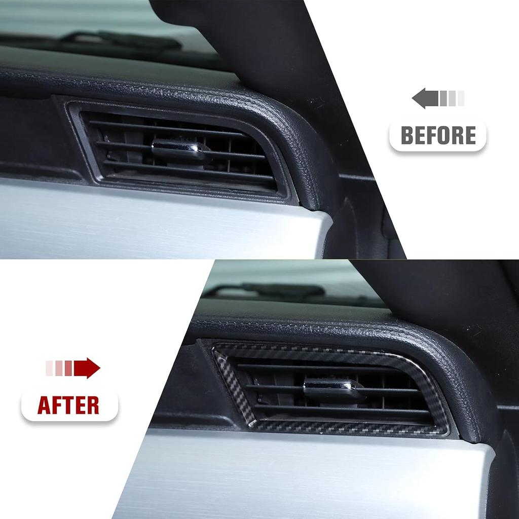 RT-TCZ Carbon Fiber Air Conditioner Outlet Vent Trim Cover Interior Accessories for Ford Mustang 2015 2016 2017 2018 2019 2020 2021,2 PCS