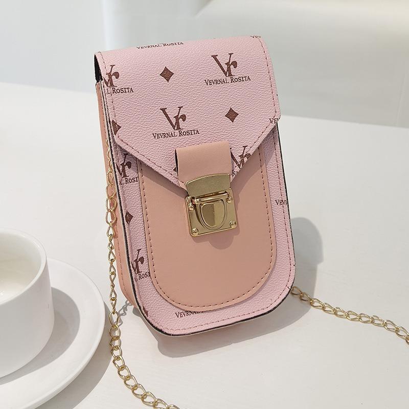 

Модная сумка для мобильного телефона с принтом, корейская версия, сумка через плечо для девочек розовый