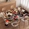 Christmas Vintage Farmhouse Tablecloth with Santa, reindeer & Xmas tree prints. Rectangular & round sizes for Xmas/New Year parties, kitchen, indoor &