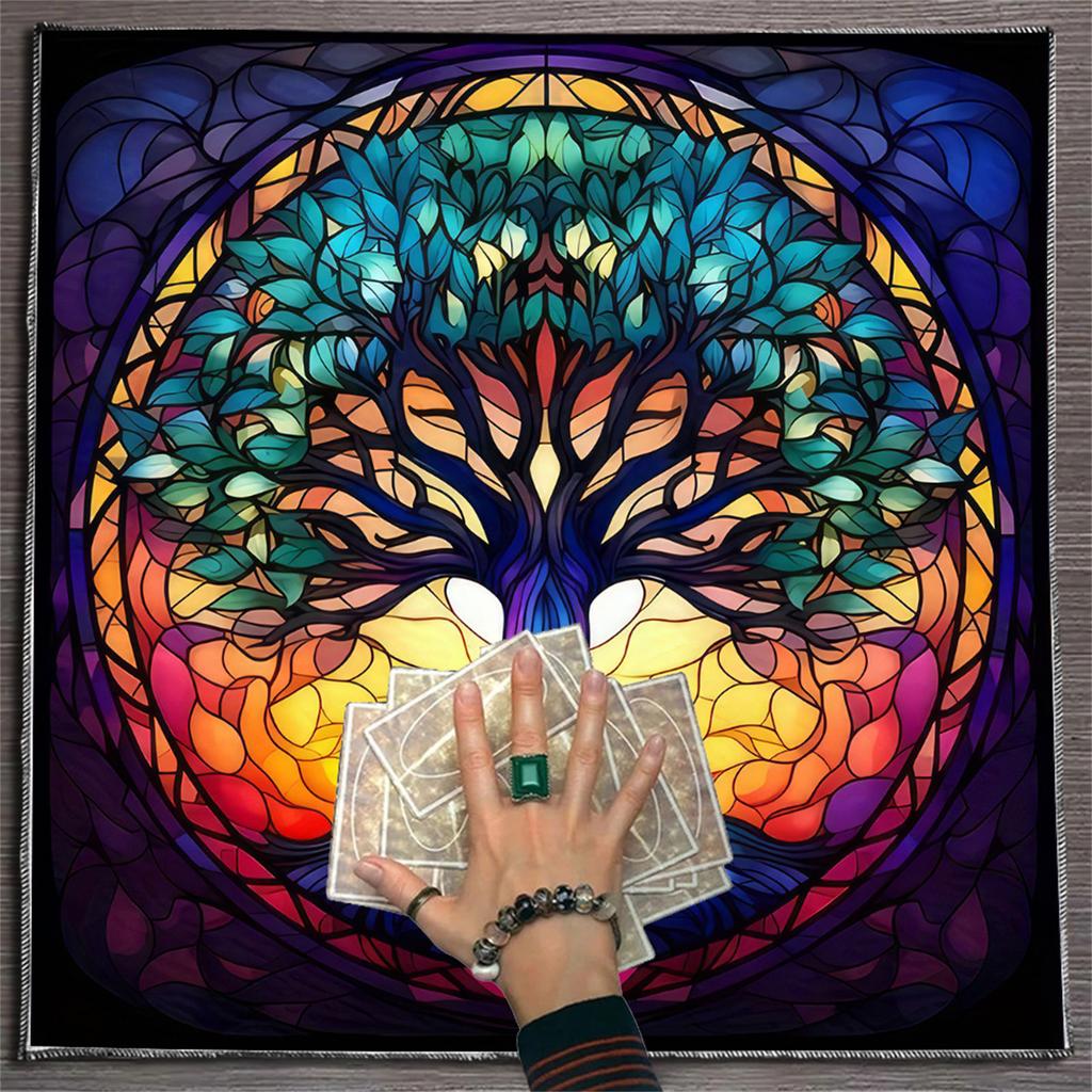 Tarots Tablecloth Altars Cloth Circle Tree Astrology Tablecloth Divinations Card Cloth Tapestry Wall Decoration
