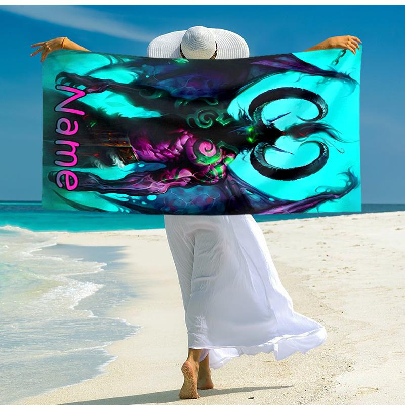 Personalized customized proof beach towel with World of Warcraft pattern - soft, absorbent,quick-drying,perfect swimming,camping&bathing