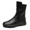 Women's 2026 British Style Mid-Calf Retro Martin Boots with Velvet Lining