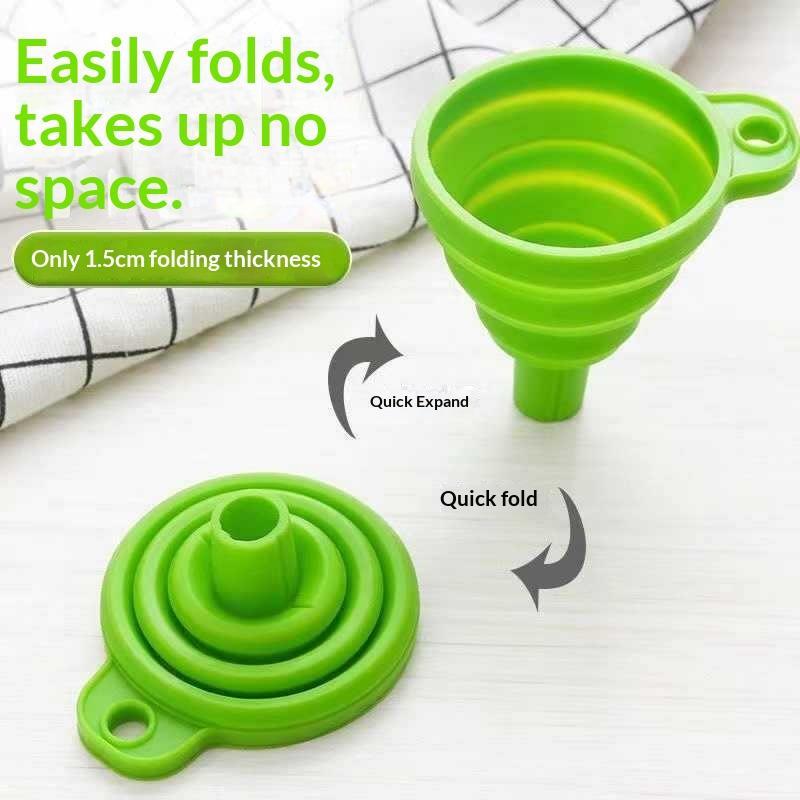 Silicone Collapsible Funnel Food Grade Material Space Saving Design For Kitchen Liquid Transfer Pouring Oil Water Sauce