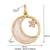 New Trendy Shining Space Sun Moon Star Charm Pendant, Gold Inlaid Cubic Zirconia Jewelry Necklace Bracelet Making Supply L44