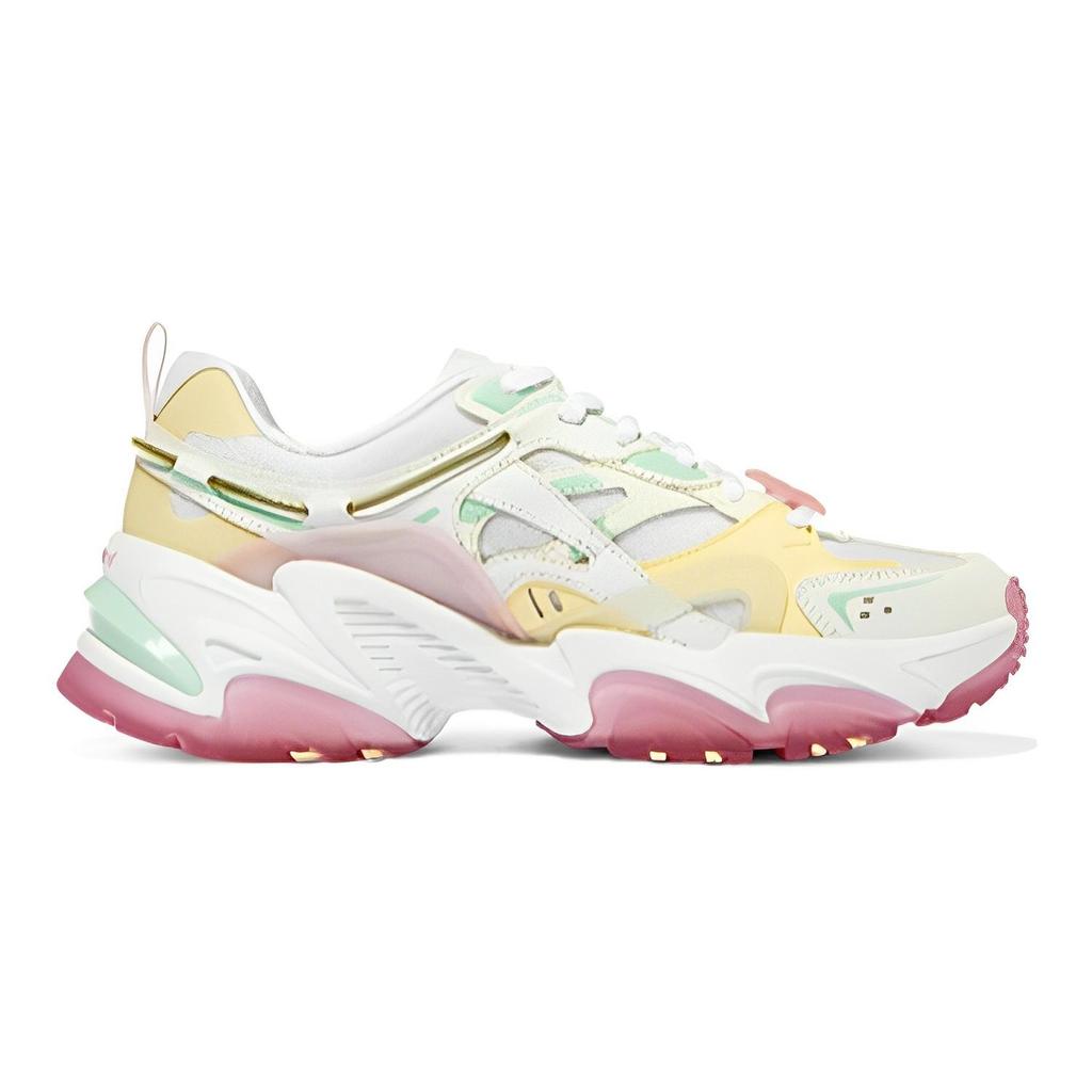 Skechers Stamina V2 Peach Blossom Shoes Fabric Synthetic Leather Comfortable Versatile Height Increasing Low Top Dad Shoes Women Sneaker 896116-WMLT