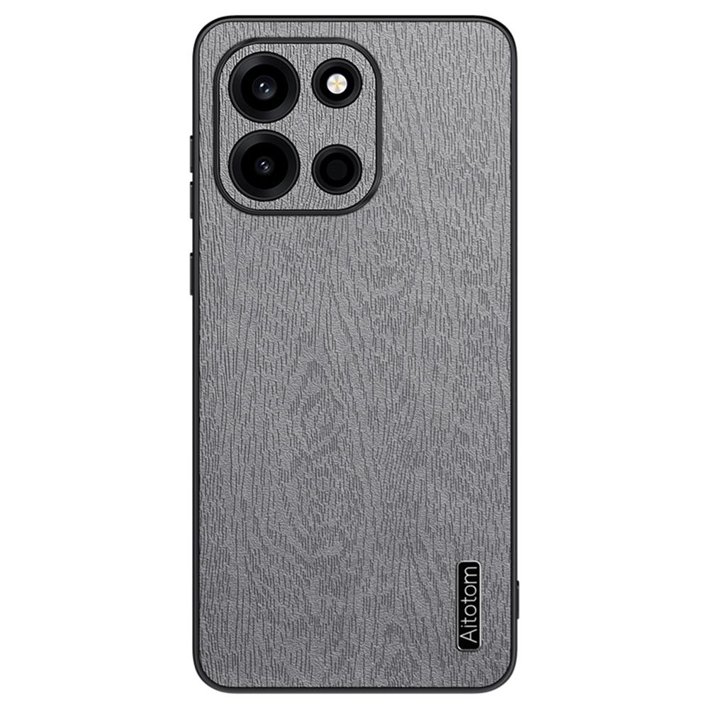 Für OnePlus Turbo 6 5G Hülle Holzstruktur PU-Leder beschichtete PC TPU Handyhülle