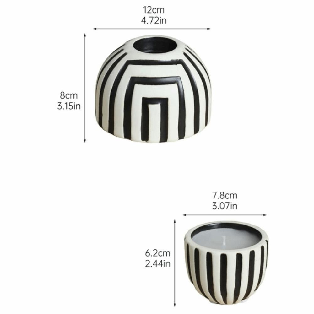 Creative Striped Candle Holder Retro Aroma Diffuser Home Decoration Candlestick  Party