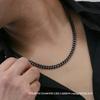 [e-housekiya] Titanium Curb Chain Necklace, Black, for Men and Women, 50cm, 5.7mm, Hypoallergenic