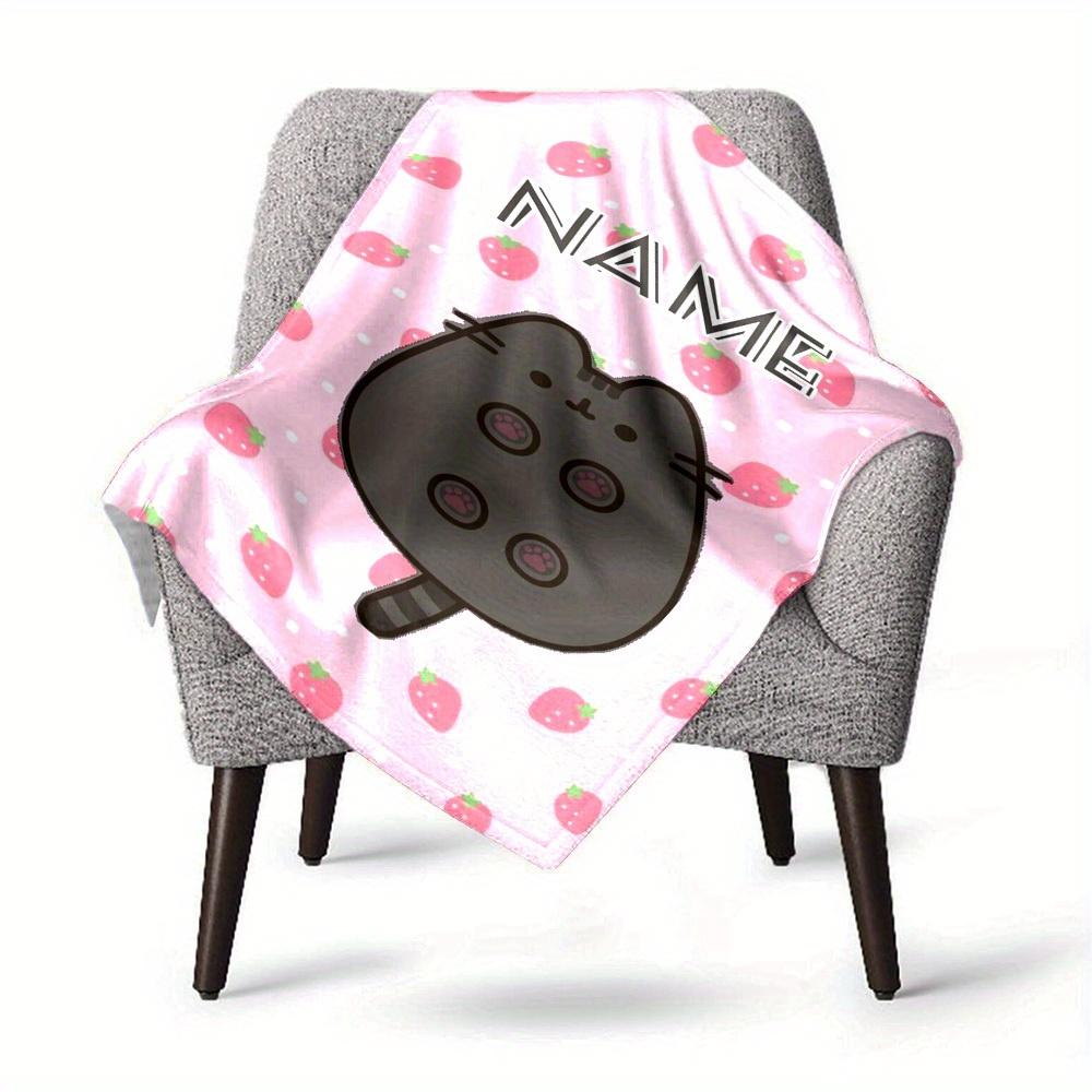 Cute Pusheen Cat Home Customization Blankets Soft Cozy Lightweight Allseason Multipurpose Blanket For Picnics Sofas Offices Beds Living Rooms Suitable