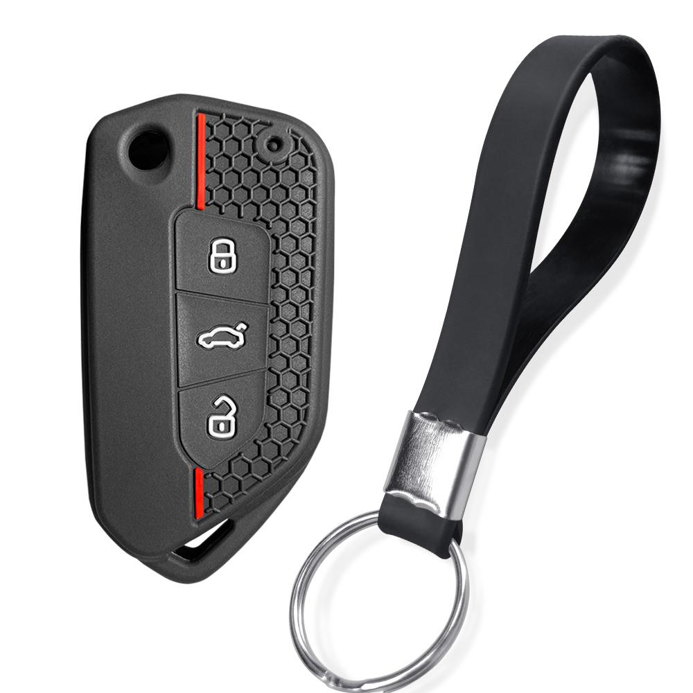 For VW Golf Jetta 4 Tiguan Modified Folding Case For Beetle Polo Pass Passat B5 Caddy For Seat Skoda Silicone Car Key Holder