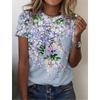 Summer Women's T Shirt Tee L 3d Print Floral Casual Daily Short Sleeve Tops Fashion Round Neck T Shirts for Women Holiday