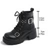 Fashion Women Platform Ankle Boots Vintage Thick Bottom Lace Up British Motorcycle Booties Outdoor Designer Shoes Women Zapatos De Mujer