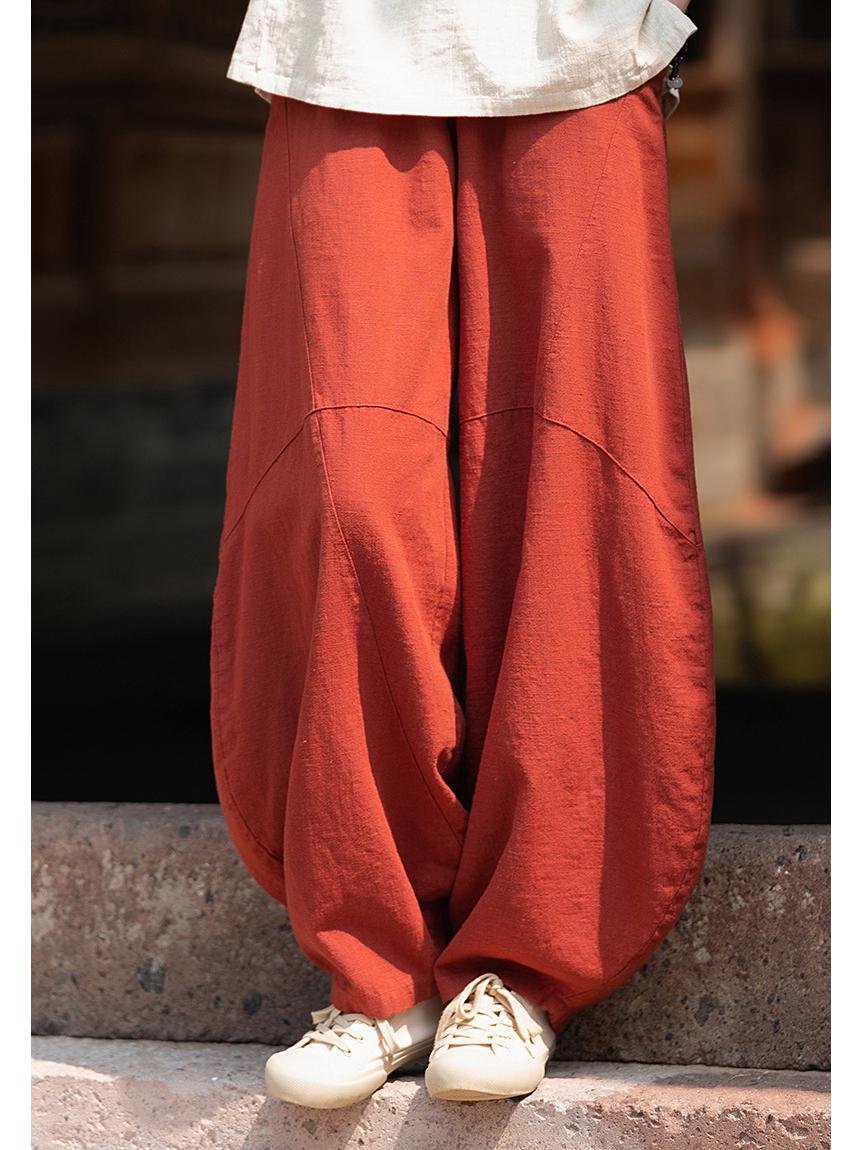 

Women s Cotton Linen Zen Meditation Pants - Loose Casual Lantern Style Medium