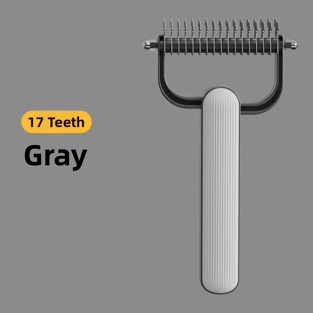 Thick Double Coat Dematting Comb Double-Sided Pet Grooming Brush Deshedding Brush for Pet Grooming серый