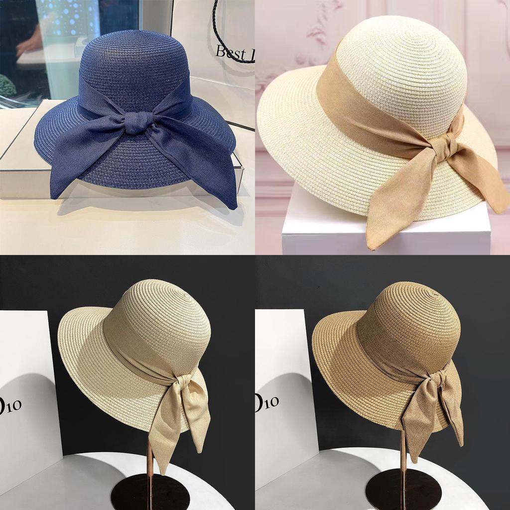 Outdoor Straw Hat For Women With Wide Brim Sun Protection Summer Beach Fashion Gift For Ladies