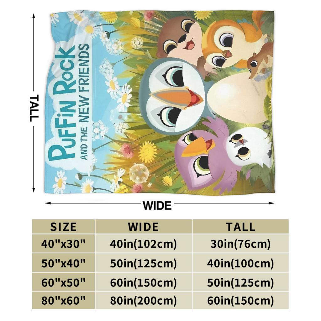 Puffin Rock Coperte Morbide Calde per Bambini Plaid Peluche Biancheria da Letto Soffice Coperta in Flanella per Divano Copri Divano Letto