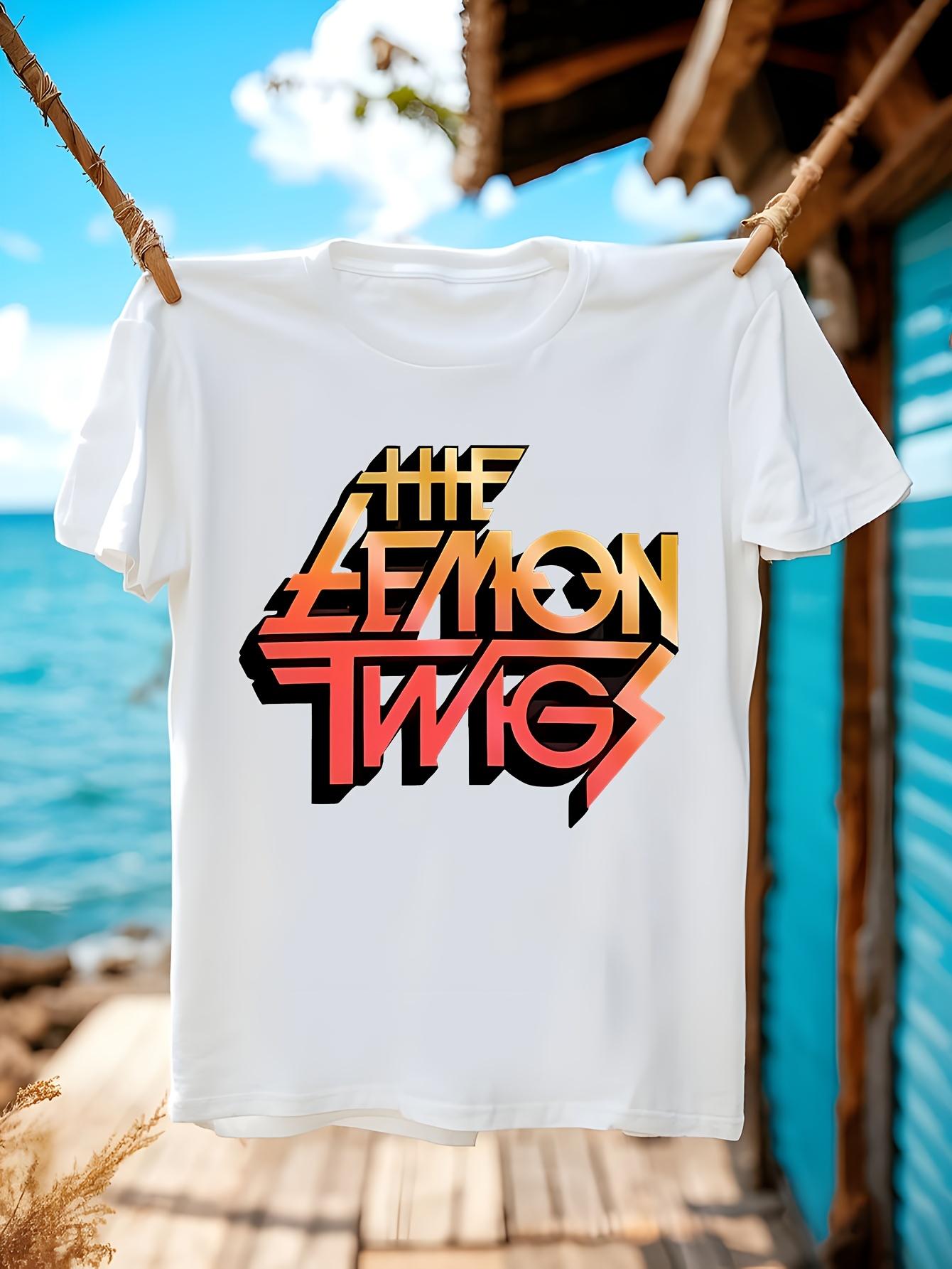 Lemon Twigs Graphic T-shirt - White Crew Neck Tee with Bold Lemon Twist Logo S