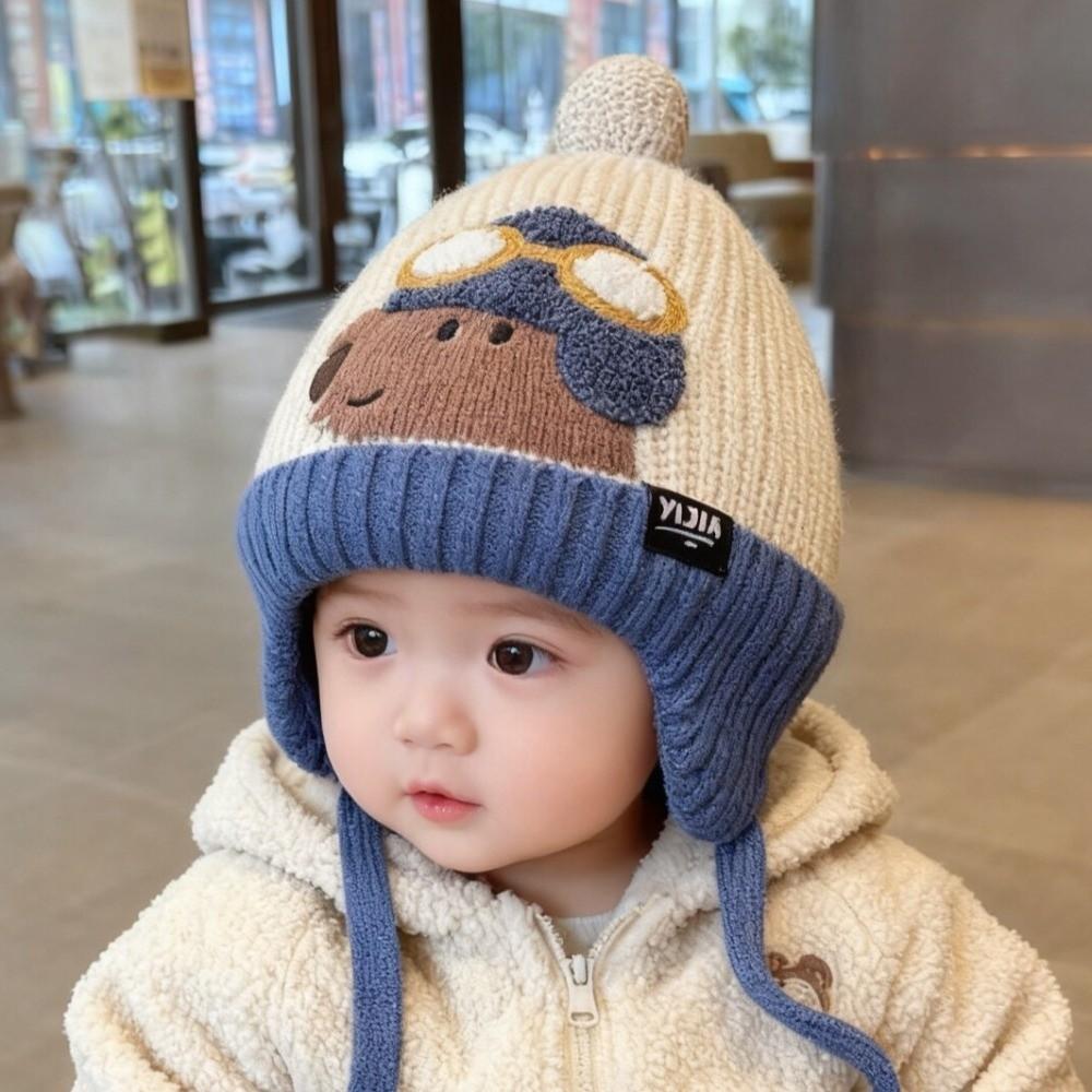 Cold Proof Children Hat Cute Cartoon Warm Knitted Hat New Ear Protection Hat  Children