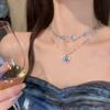 Summer Cool Double Butterfly Necklace Accessories Luxury Niche Spice Girl Choker Collarbone Chain Necklace