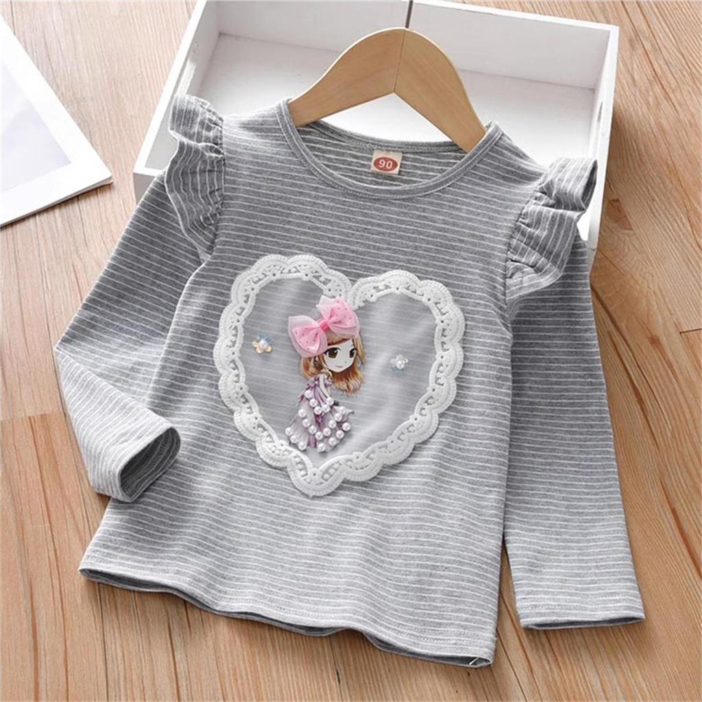 Piger Langærmet T-shirt Pige Bomuld Elastisk Langærmet T-shirt Til Baby Piger